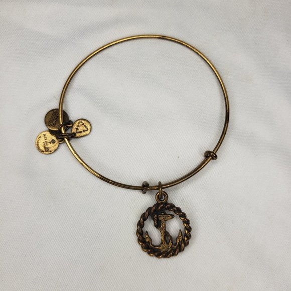 Alex & Ani Stackable Gold Bracelet Sailor/ Anchor Charm - Picture 2 of 2